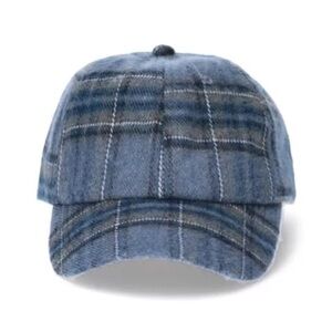 💜 Time and Tru Women's Blue Plaid Flannel Baseball Cap Hat, One Size